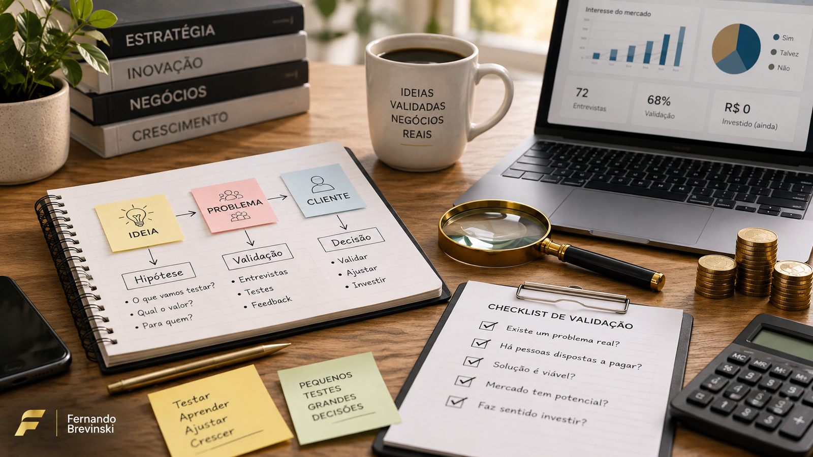 Como validar uma ideia de negócio antes de investir dinheiro